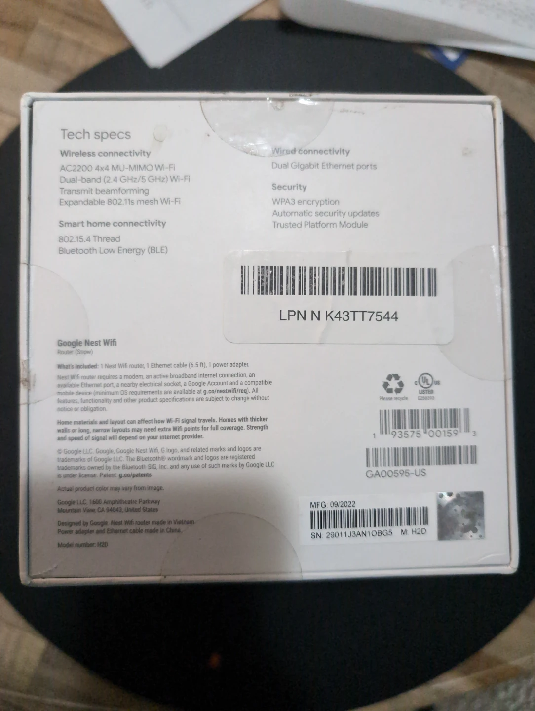 Google Nest Wifi Router AC2200 Mesh Wi-Fi - photo 2