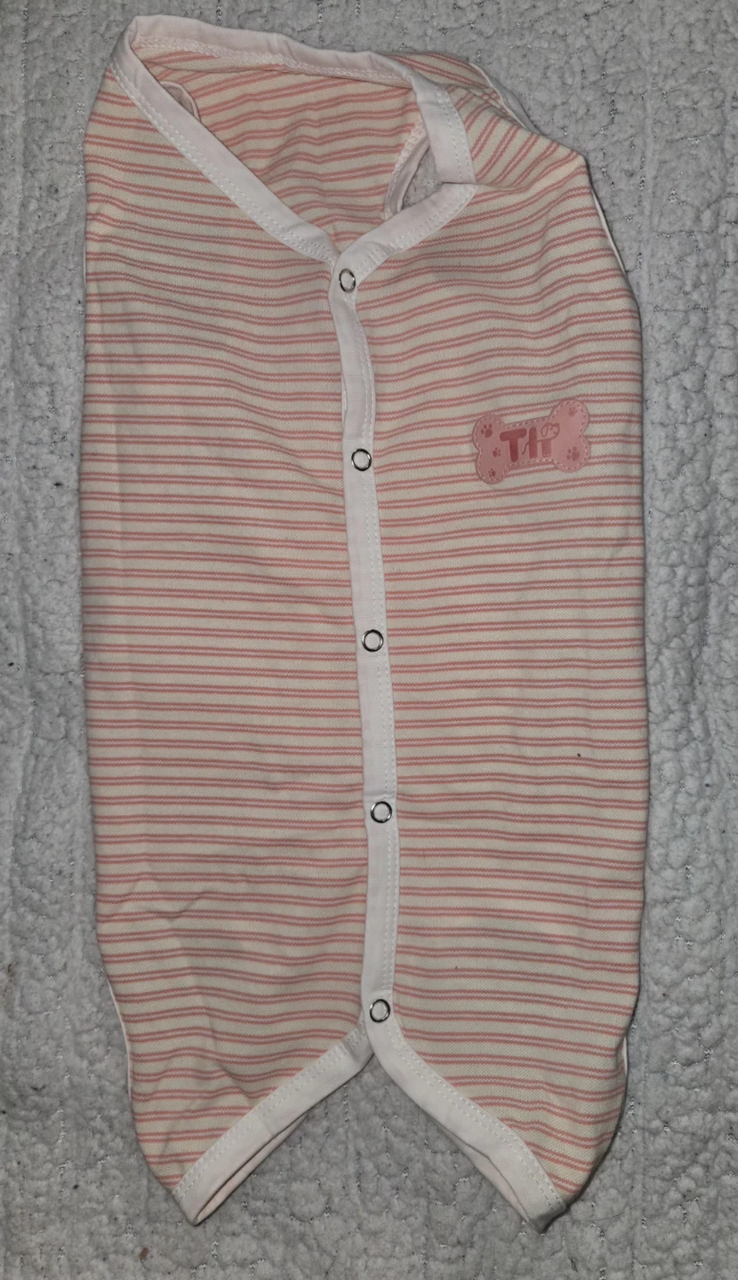 Pet Clothing Pink Striped Dog Shirt Size L