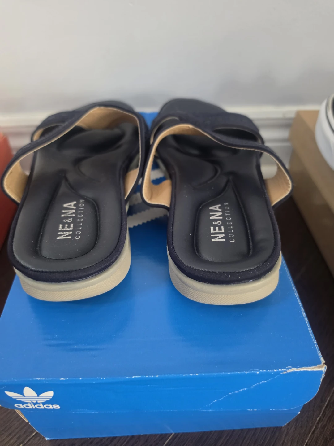NE & NA Collection Women's Navy Embellished Slip-On Sandals - photo 2