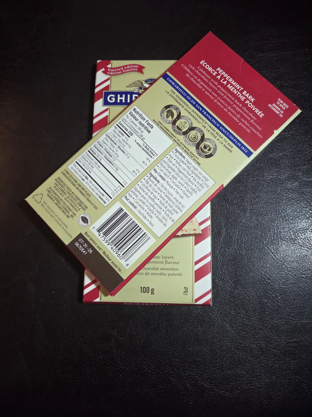 Ghirardelli Peppermint Bark Limited Edition 100g - photo 2