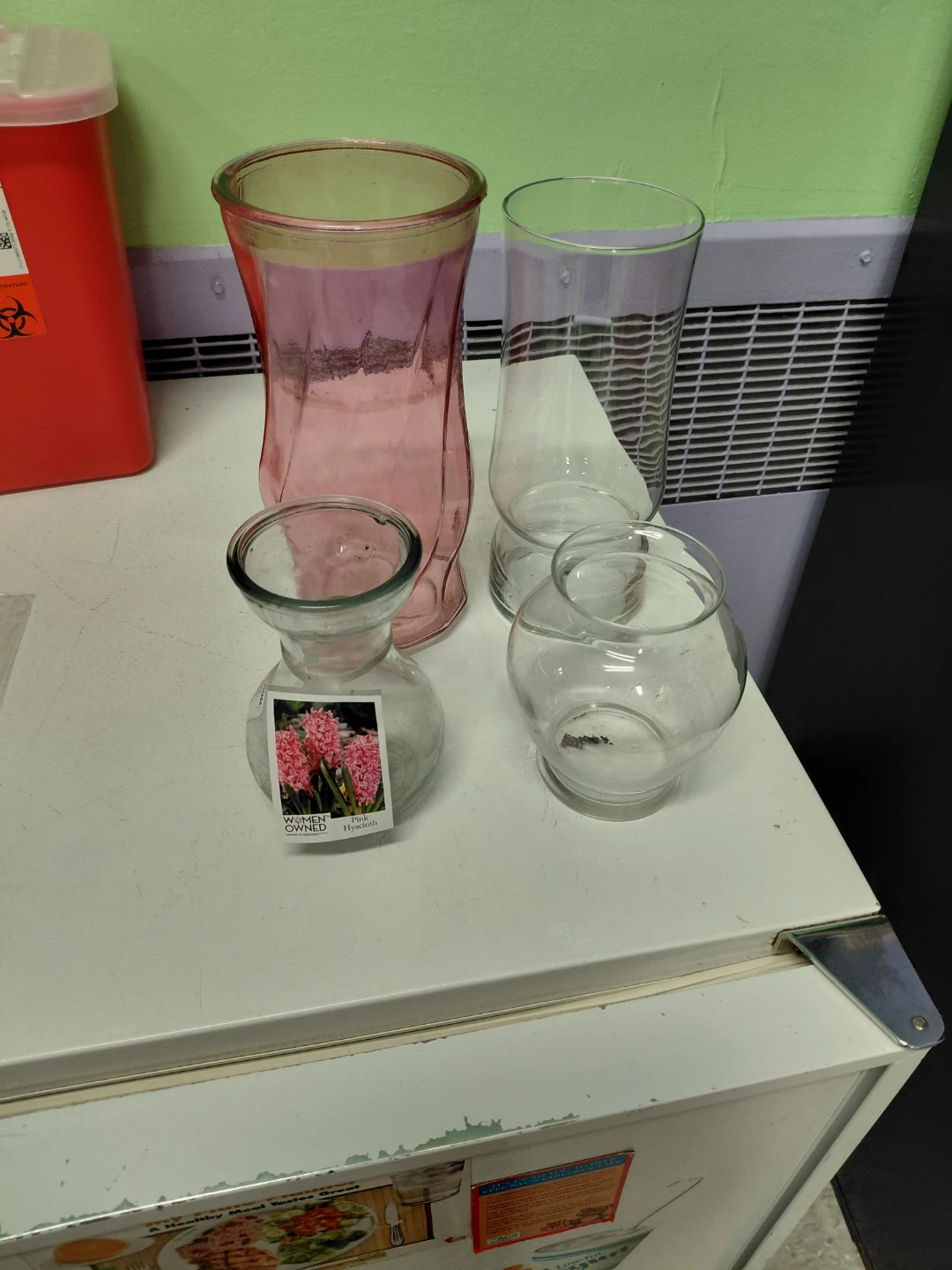 Set of 4 Glass Vases