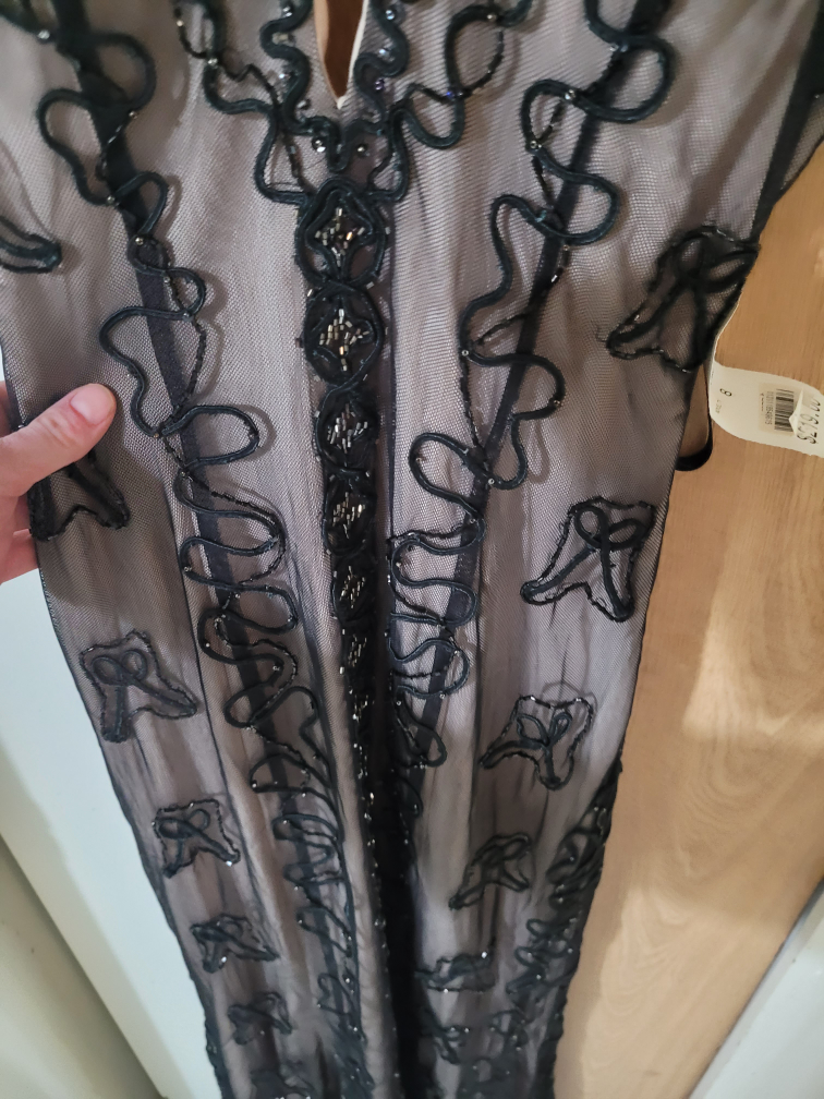 Black & Nude Beaded Gown Size 8 - photo 4