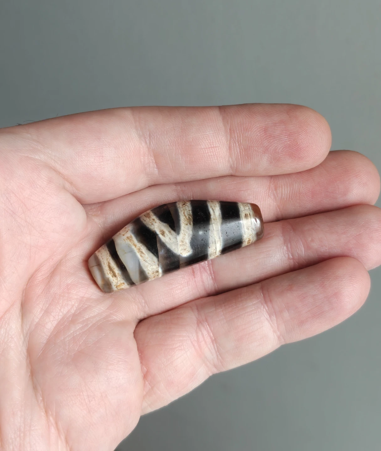 Tibetan Banded Agate Dzi Bead