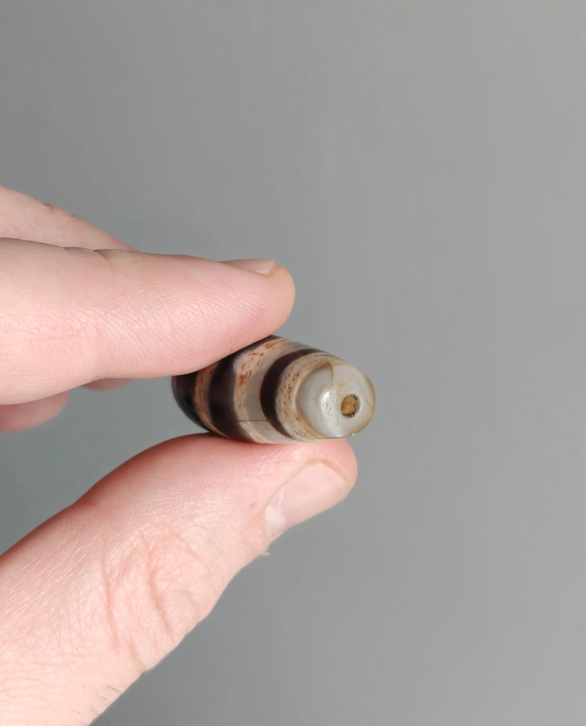 Tibetan Banded Agate Dzi Bead - photo 2