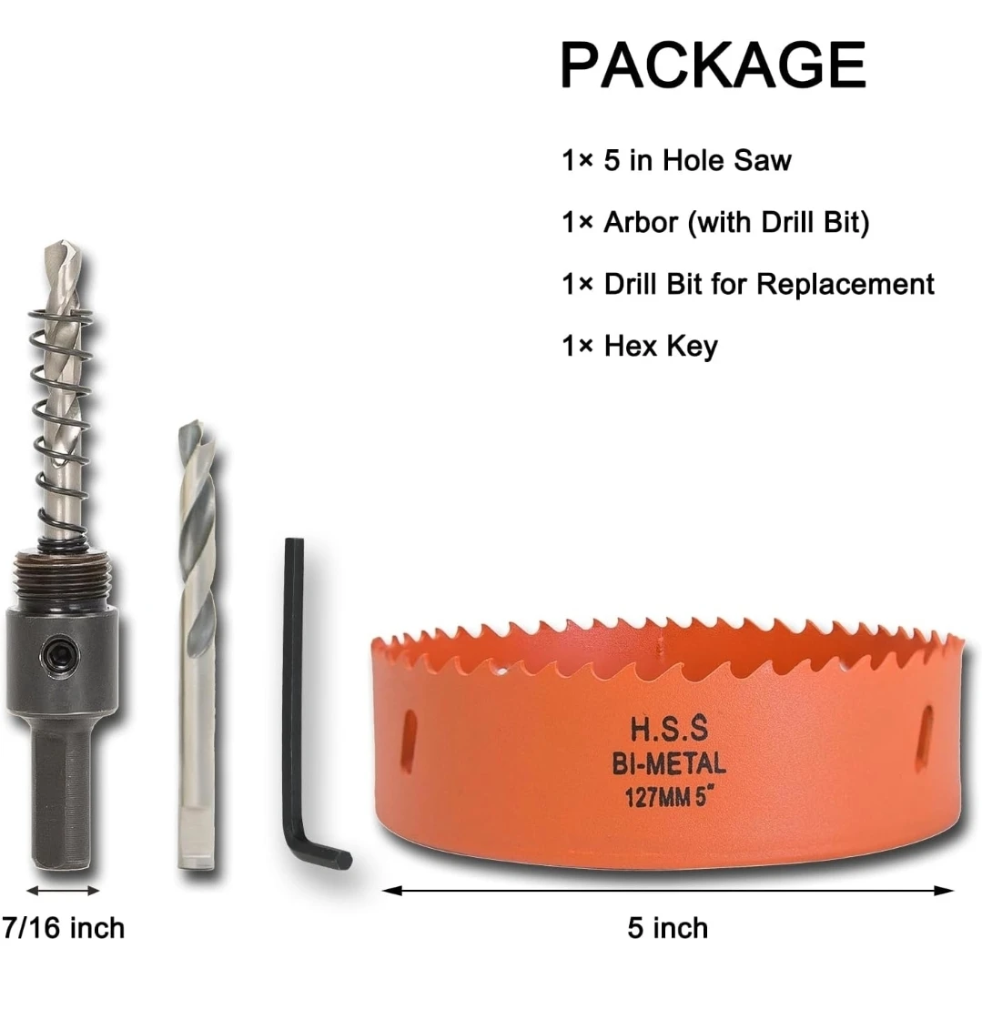 5 inch Bi-Metal Hole Saw Kit 🌱 - photo 2
