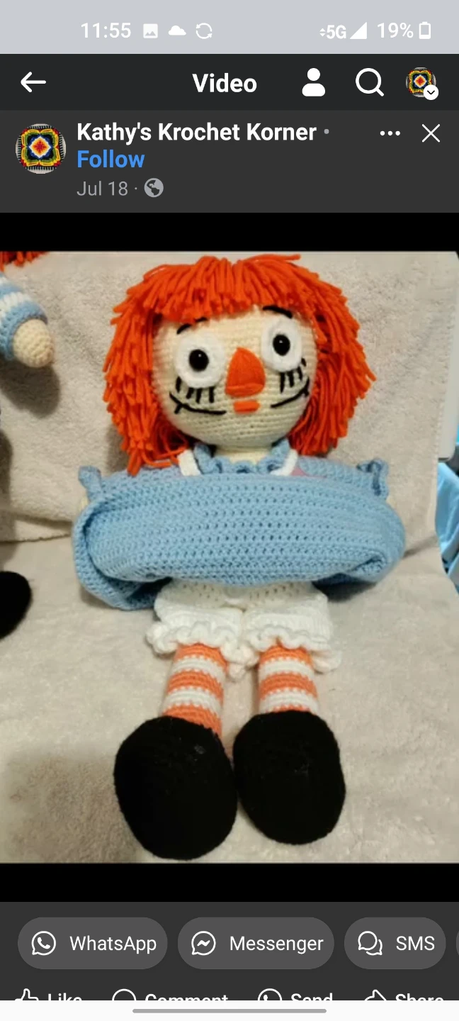 Handmade Raggedy Ann & Andy Crochet Dolls - photo 3