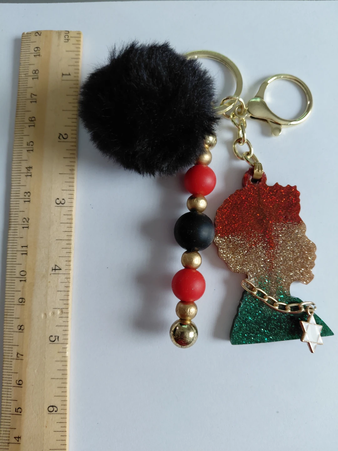 Keychain with Pom Pom and Silhouette Charm - photo 2