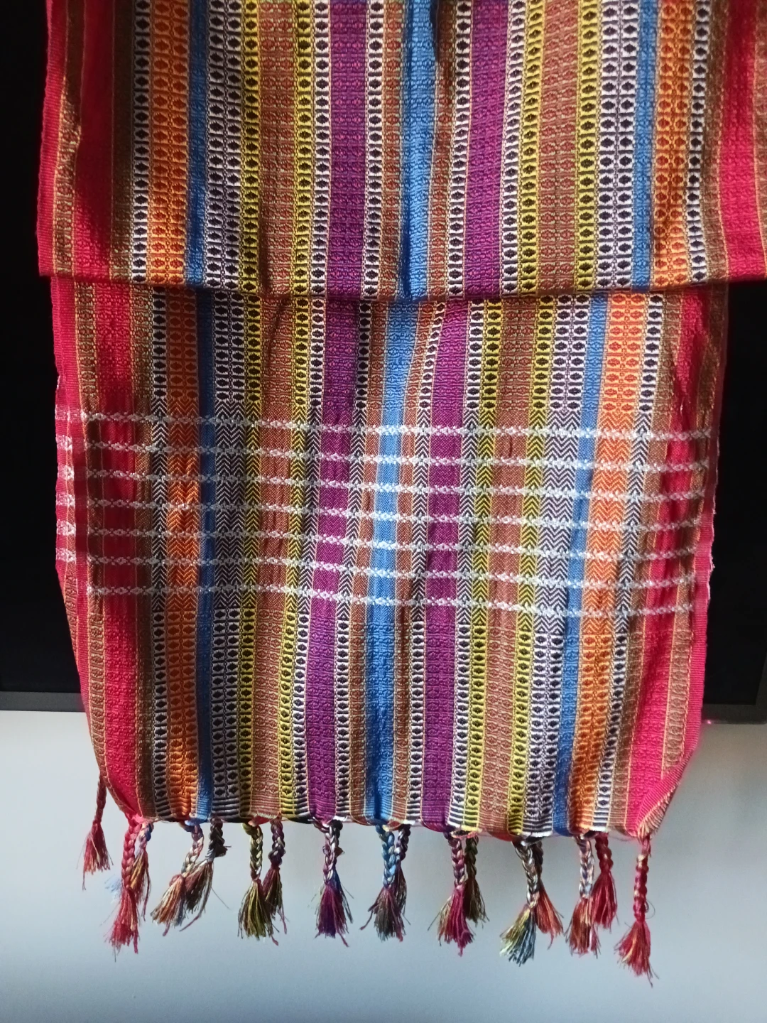 Woven Striped Scarf with Tassels traditional men and women