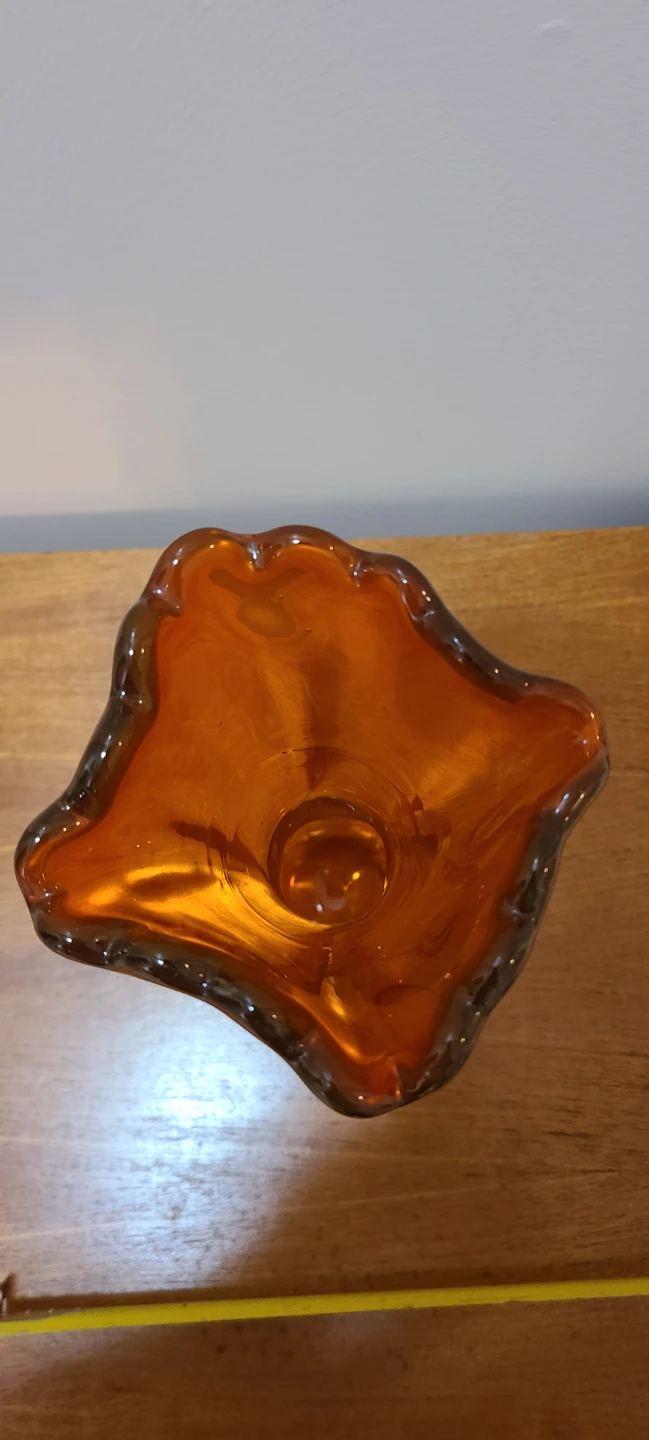 Vintage Orange Glass Vase - photo 4