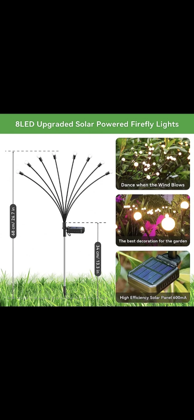Solar Powered Firefly Lights (8LED) New $5 each. - photo 4