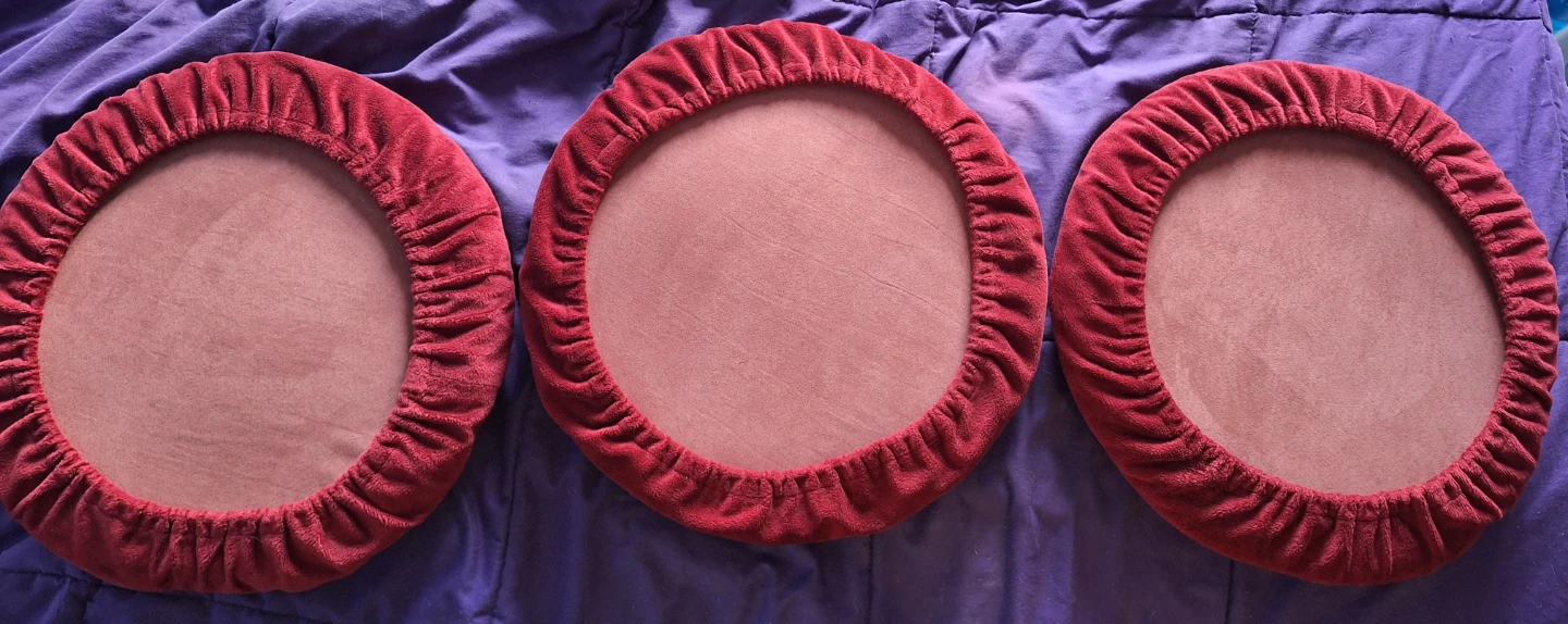 (12 inch diameter) Round Stool Seat Covers - Red Velvet - photo 2