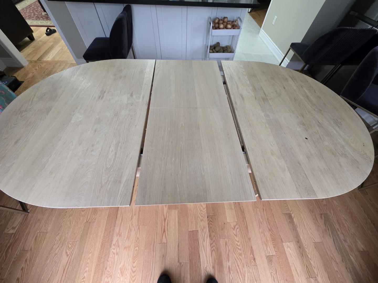 Extendable Oval Dining Table - Light Wood - photo 2