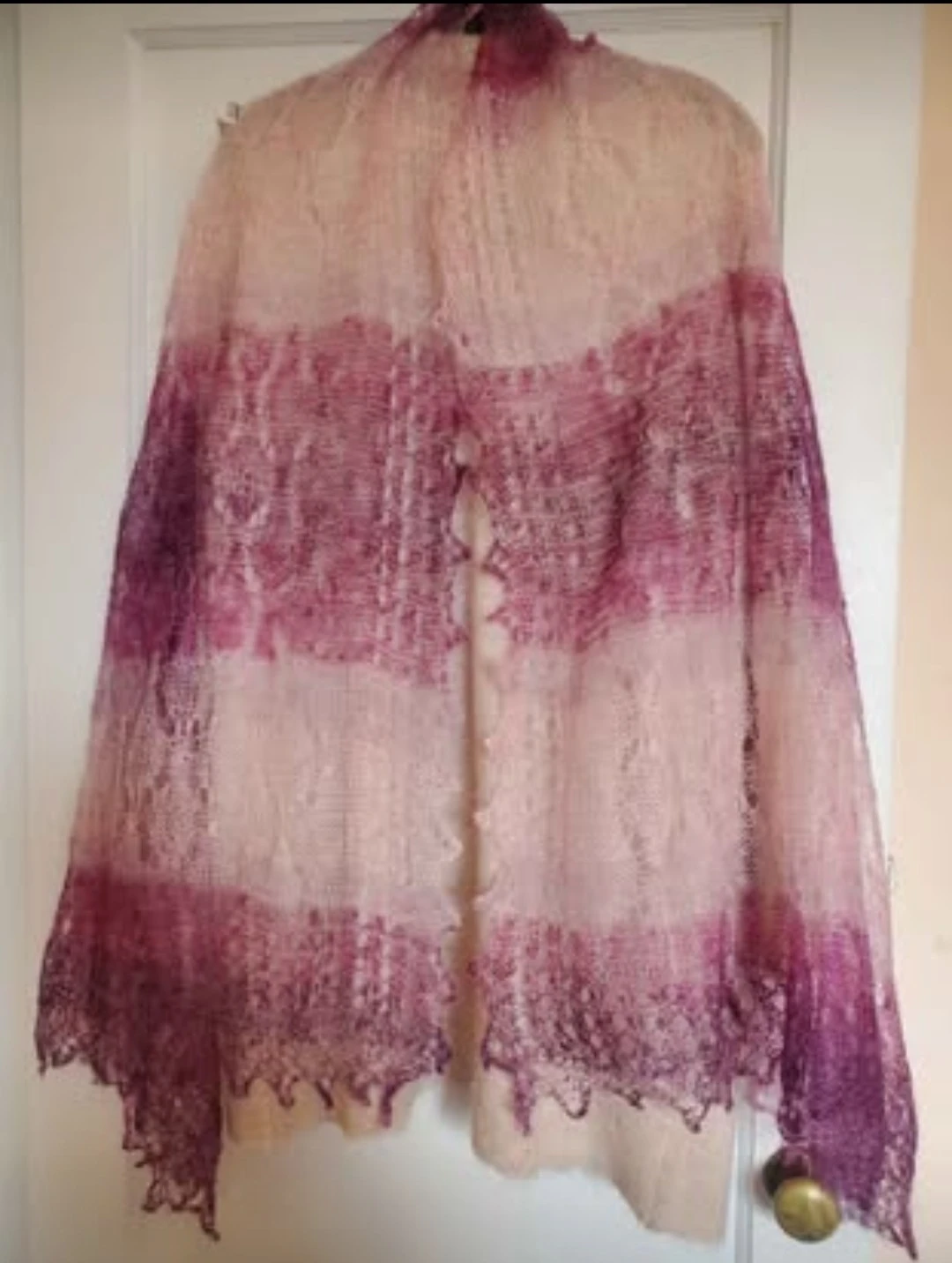 Hand Knit Lace Shawl Scarf Wrap
