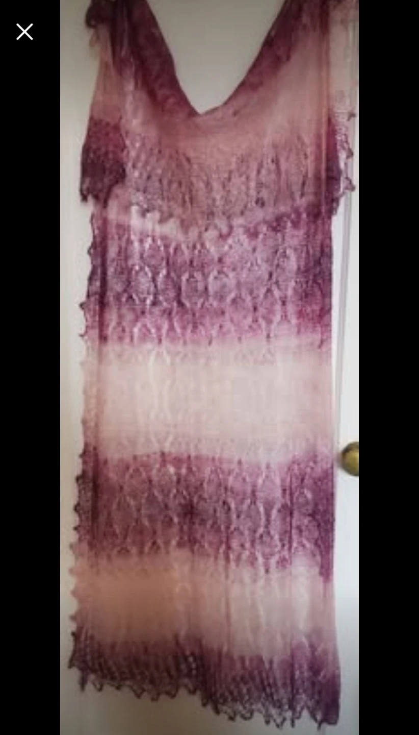 Hand Knit Lace Shawl Scarf Wrap - photo 3
