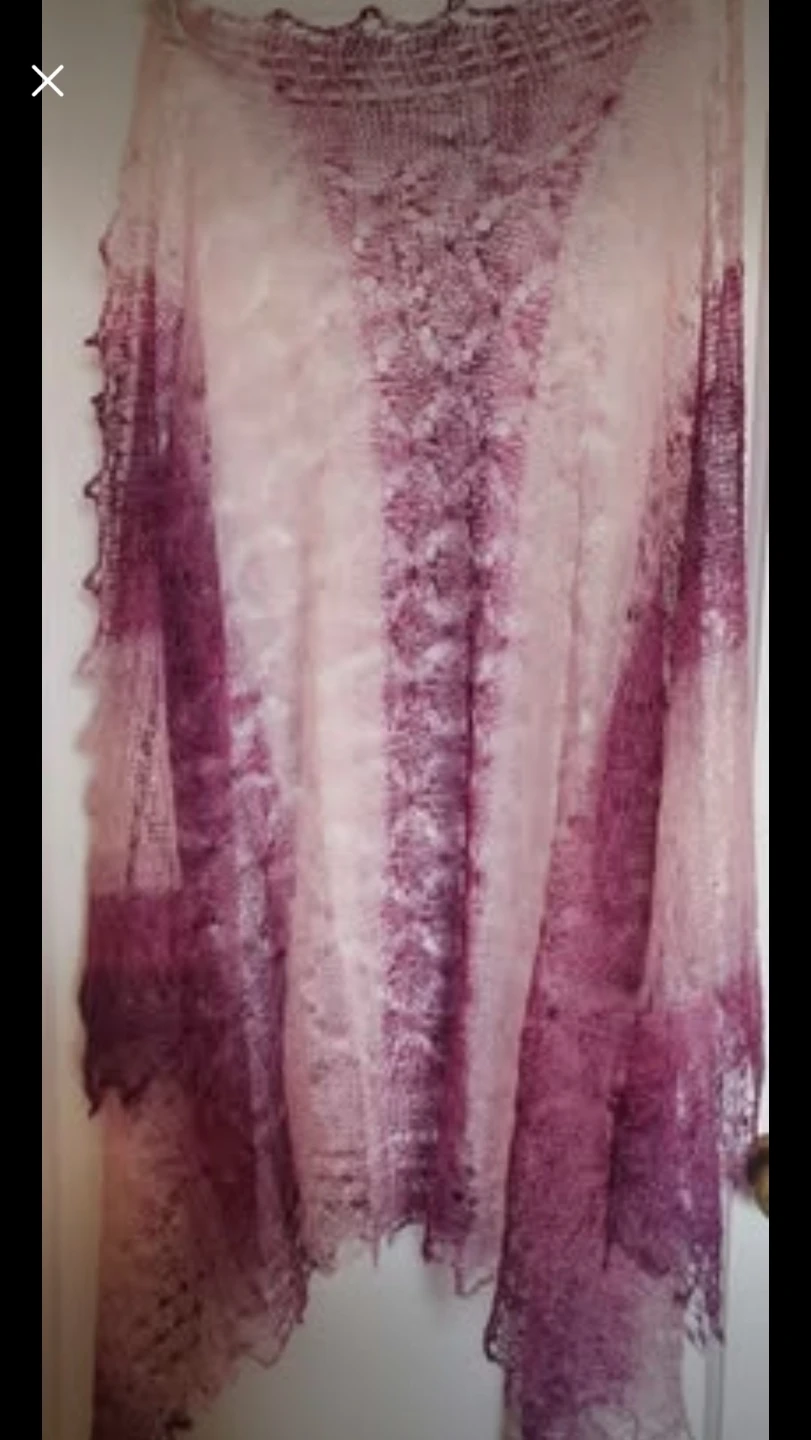 Hand Knit Lace Shawl Scarf Wrap - photo 4