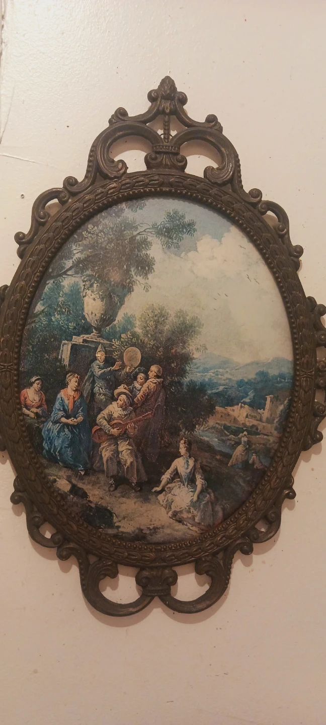 Antique Victorian Framed Print framed in Metal Frame