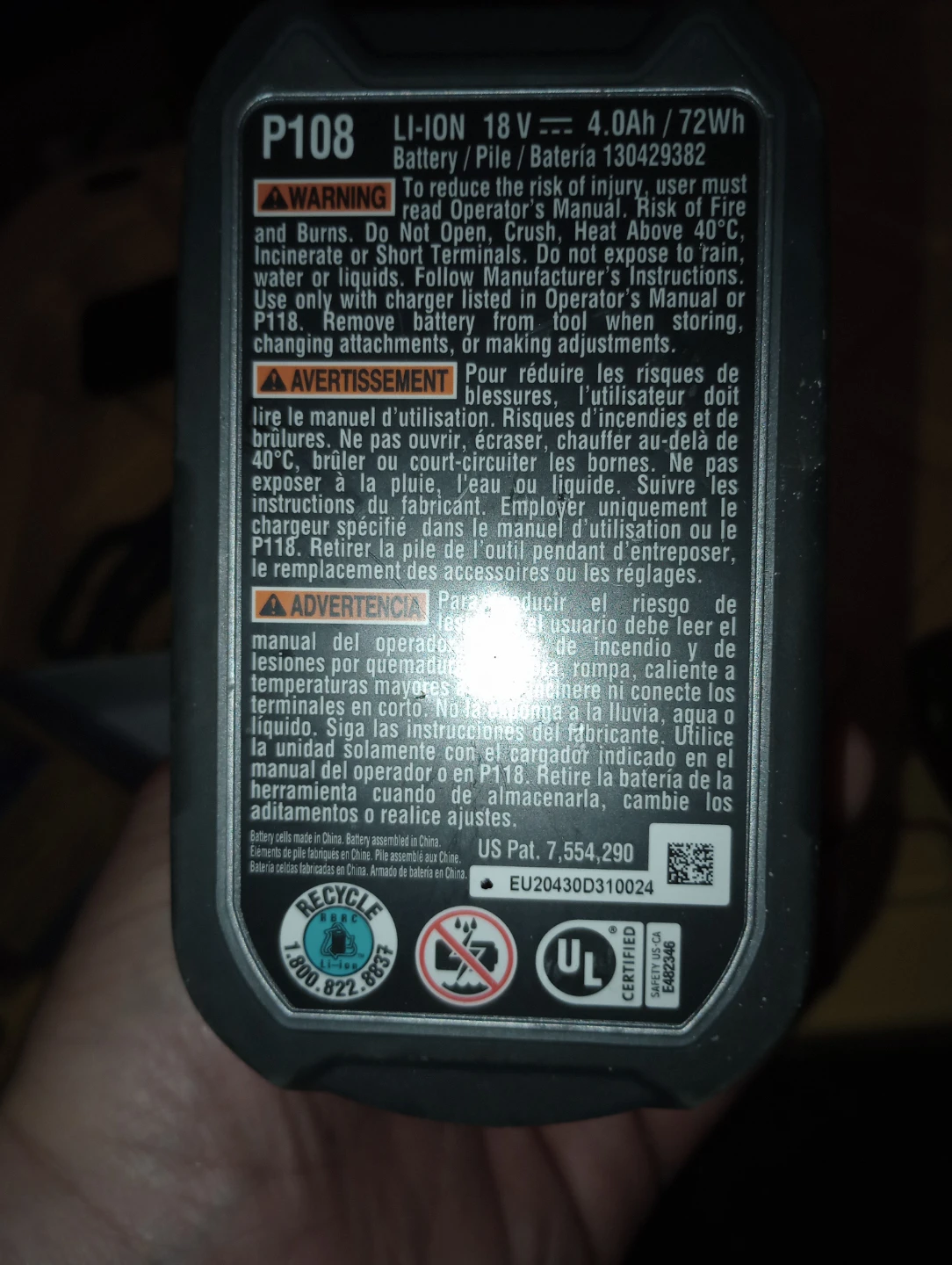 Ryobi 18V Lithium-Ion 4.0Ah Batteries (2x) - photo 5