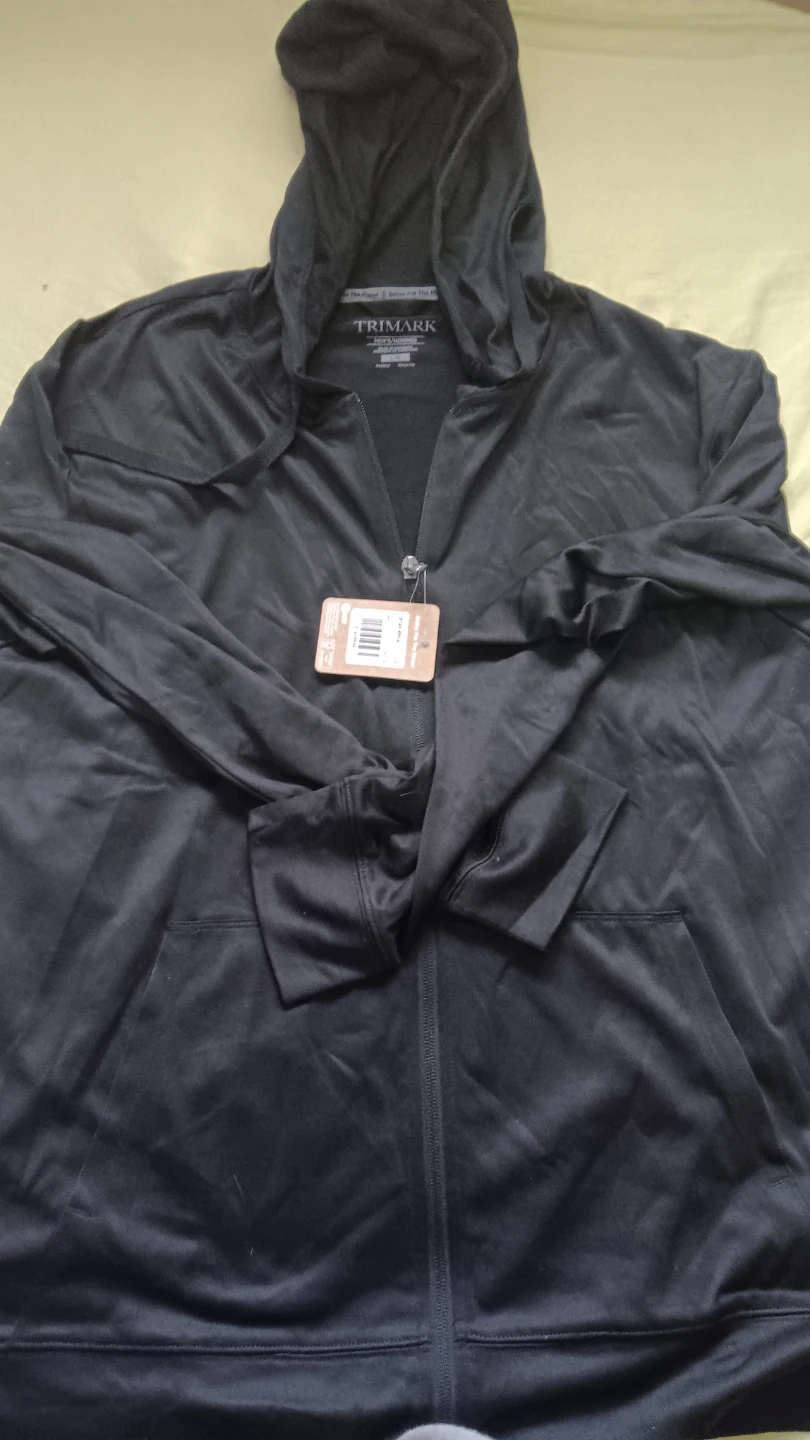 TRIMARK Men's L/G Black Zip-Up Hoodie
