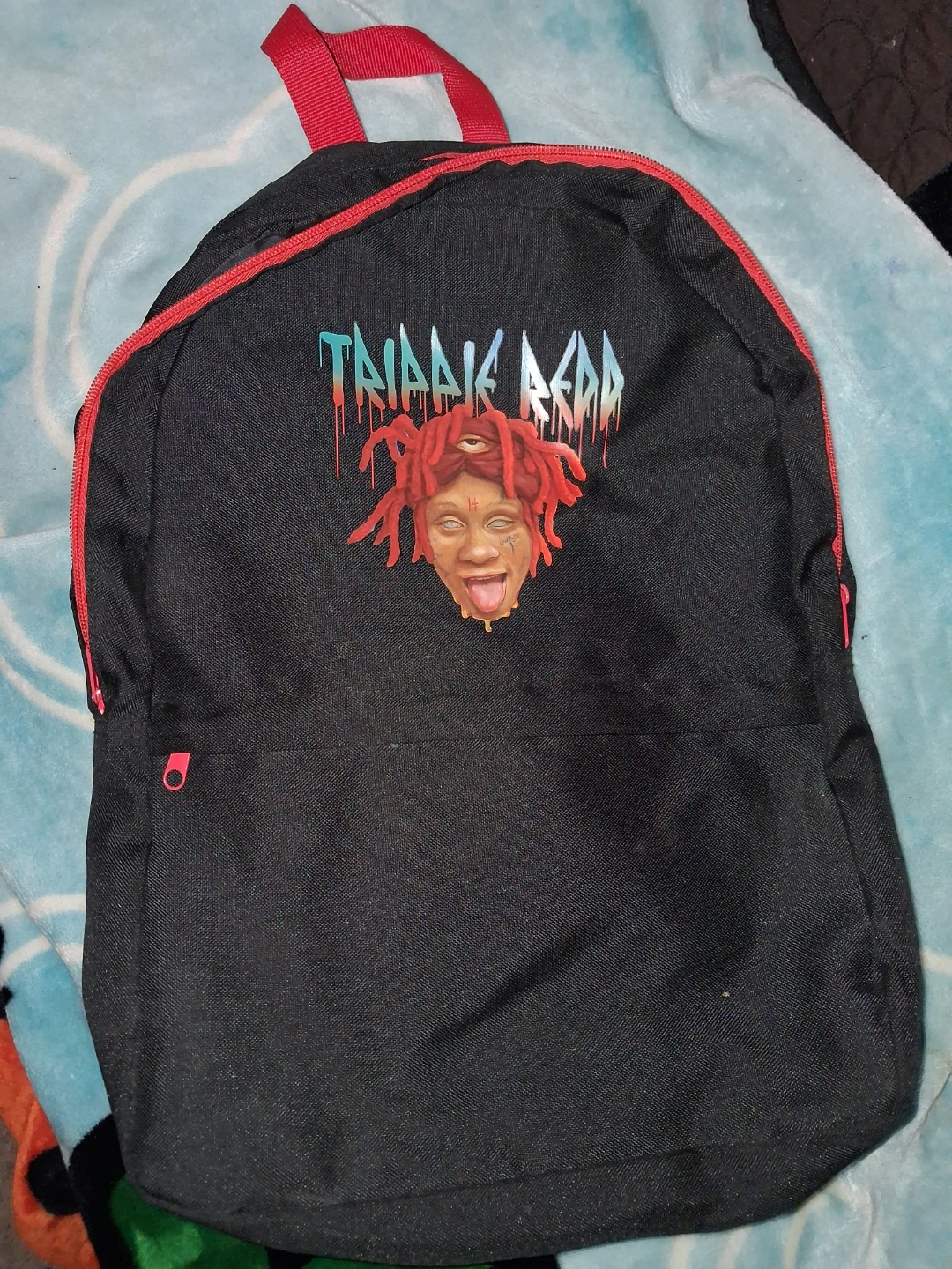 Black Backpack with Trippie Redd Graphic