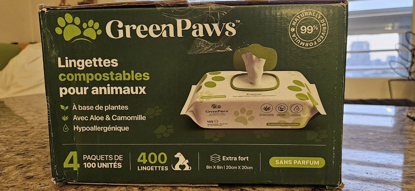 GreenPaws Compostable Pet Wipes (400 Count)