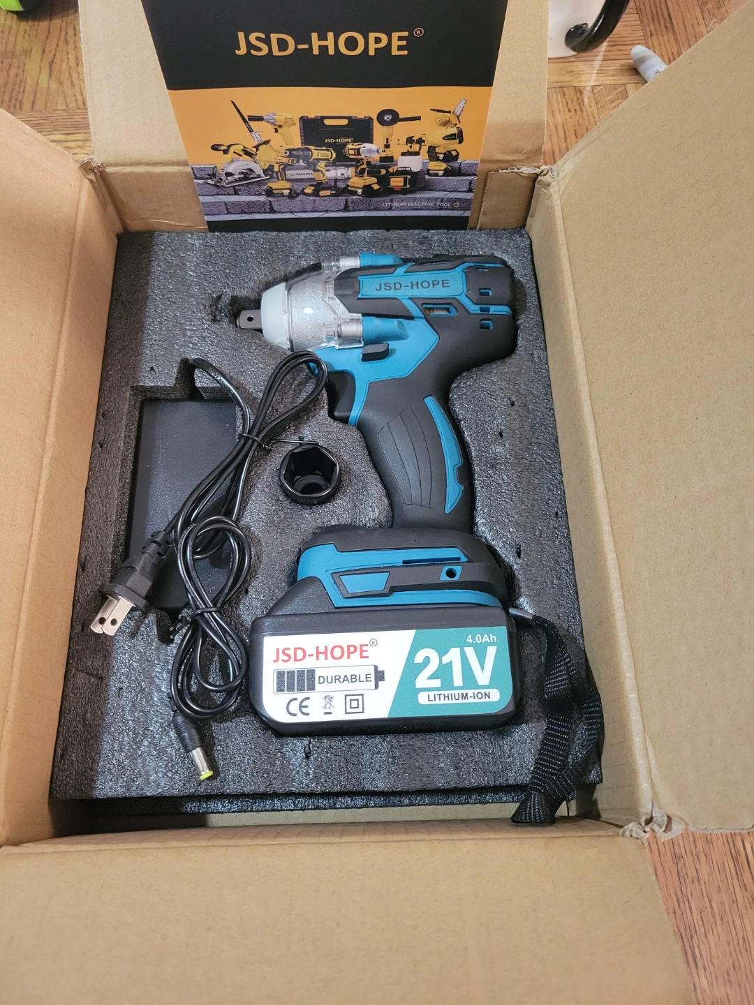NEW JSD-HOPE 21V Cordless Impact Wrench Set
