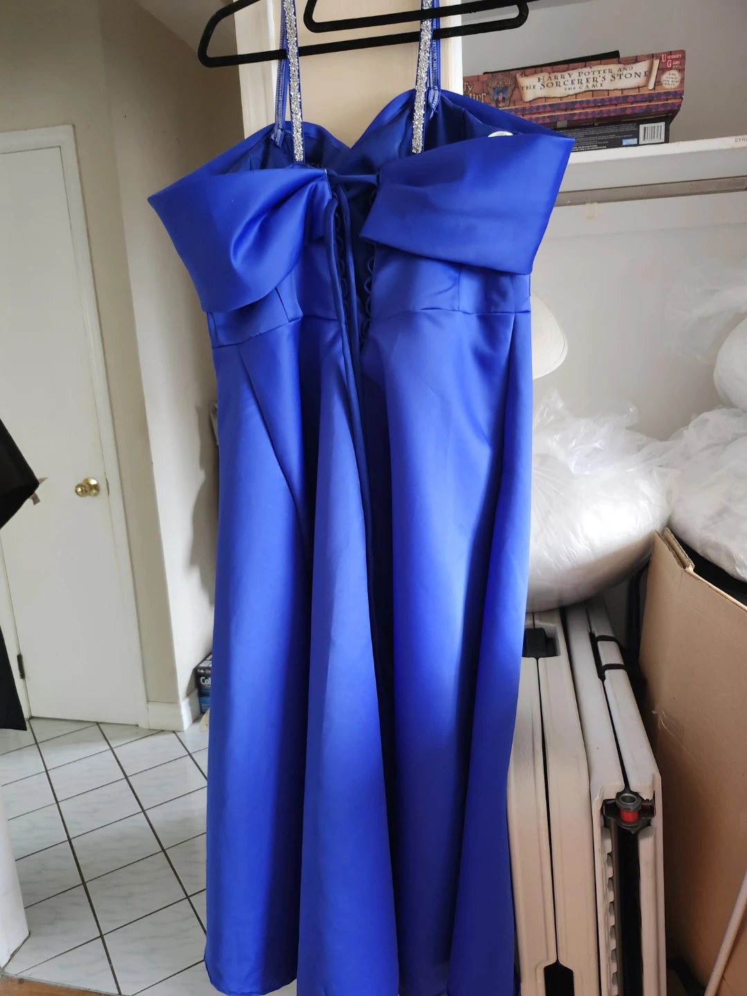 Royal Blue Off-the-Shoulder Ball Gown