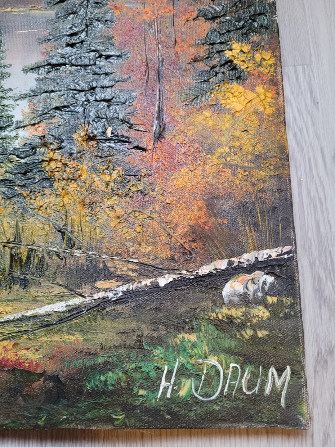 H. Draum Oil Painting Autumn Landscape - photo 2