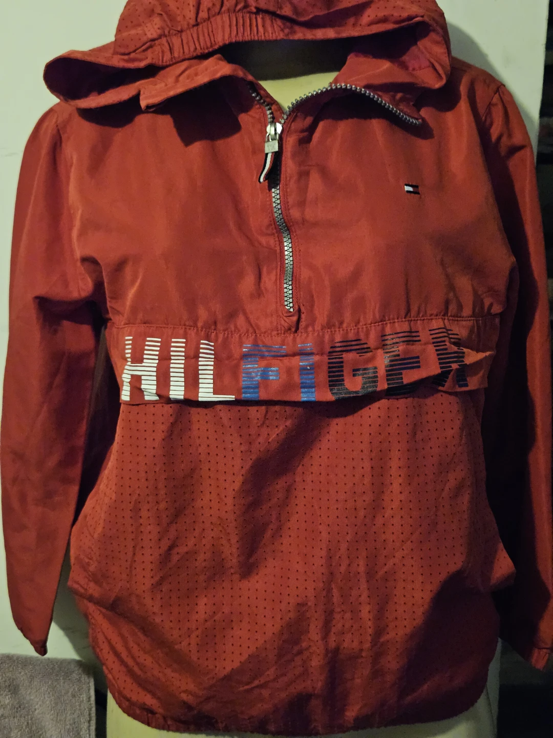 Tommy Hilfiger Red Anorak Jacket with Logo