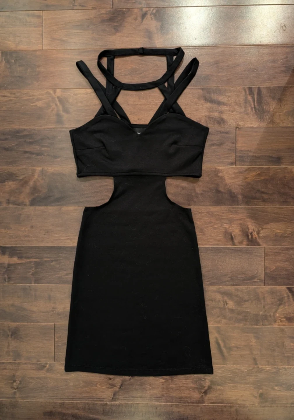 Nasty Gal Black Cutout Strappy Mini Dress Size S