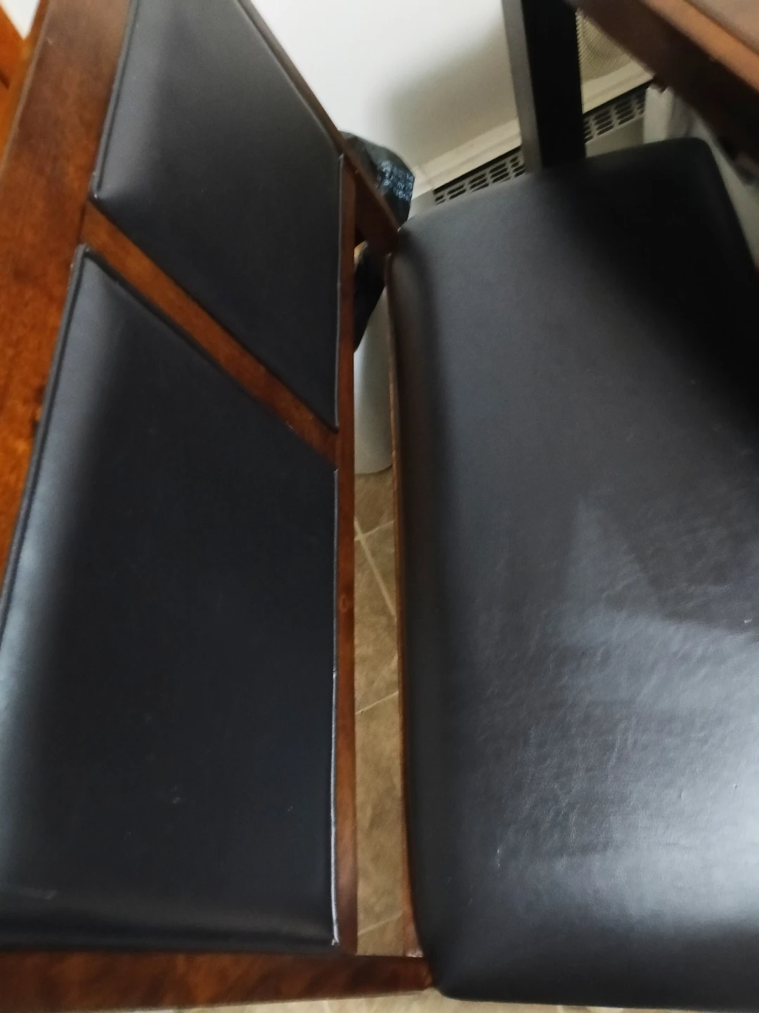 Wooden Dining Table with 4 Black Upholstered Chairs - photo 4
