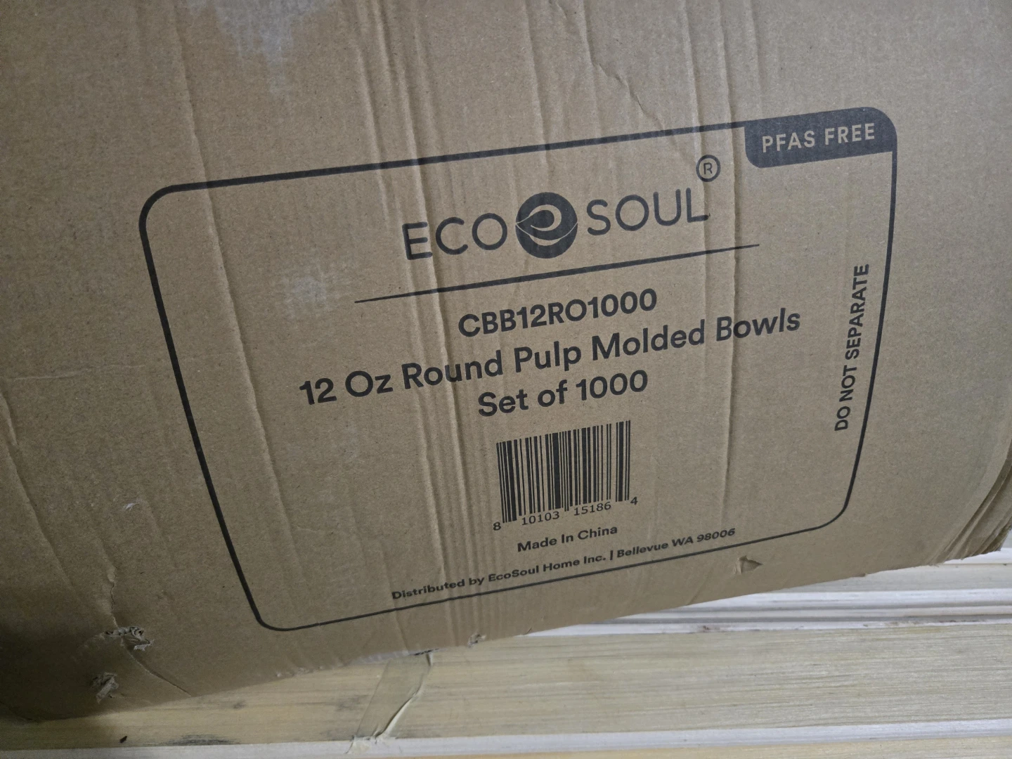 Eco Soul 12 Oz Round Pulp Molded Bowls - Set of 1000