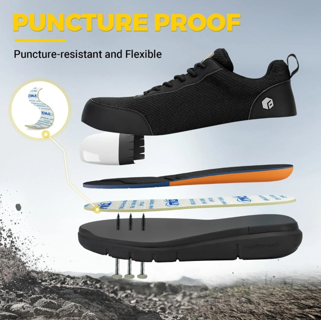 FitVille Steel Toe Shoes for Men Extra Wide Composite Toe ... - photo 2