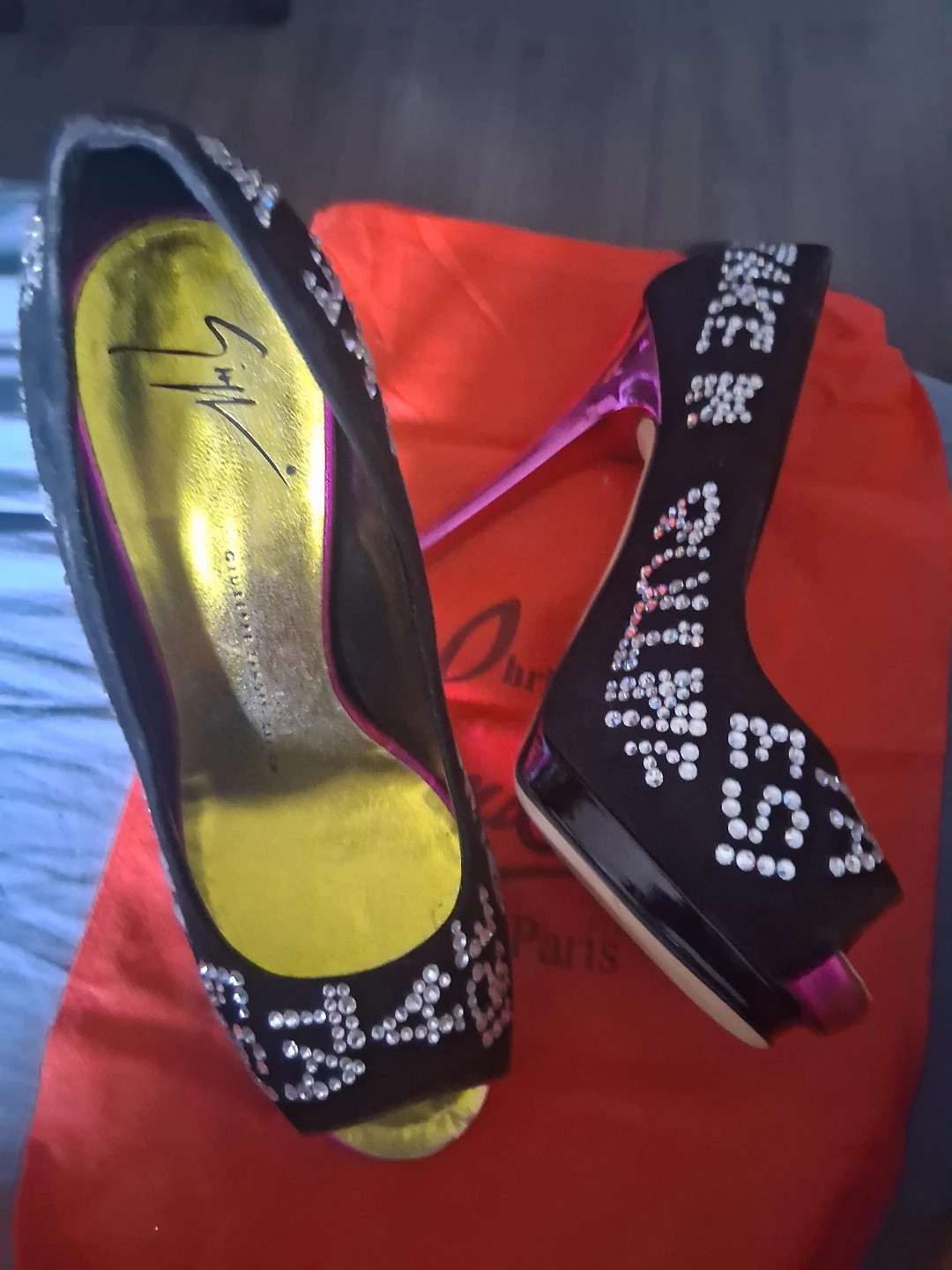 Giuseppe Zanotti Embellished Peep-Toe Heels