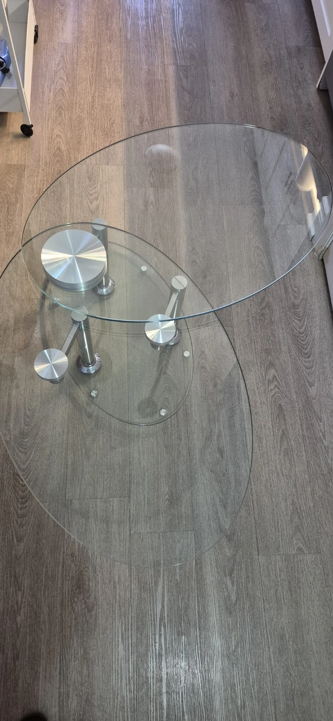 Glass Coffee Table with Metal Frame - photo 4