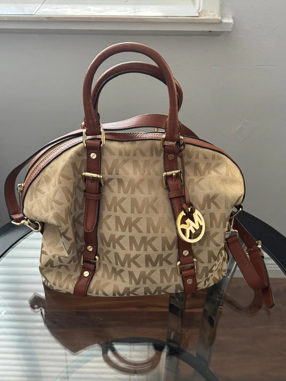 Michael Kors MK Signature Monogram Satchel Bag