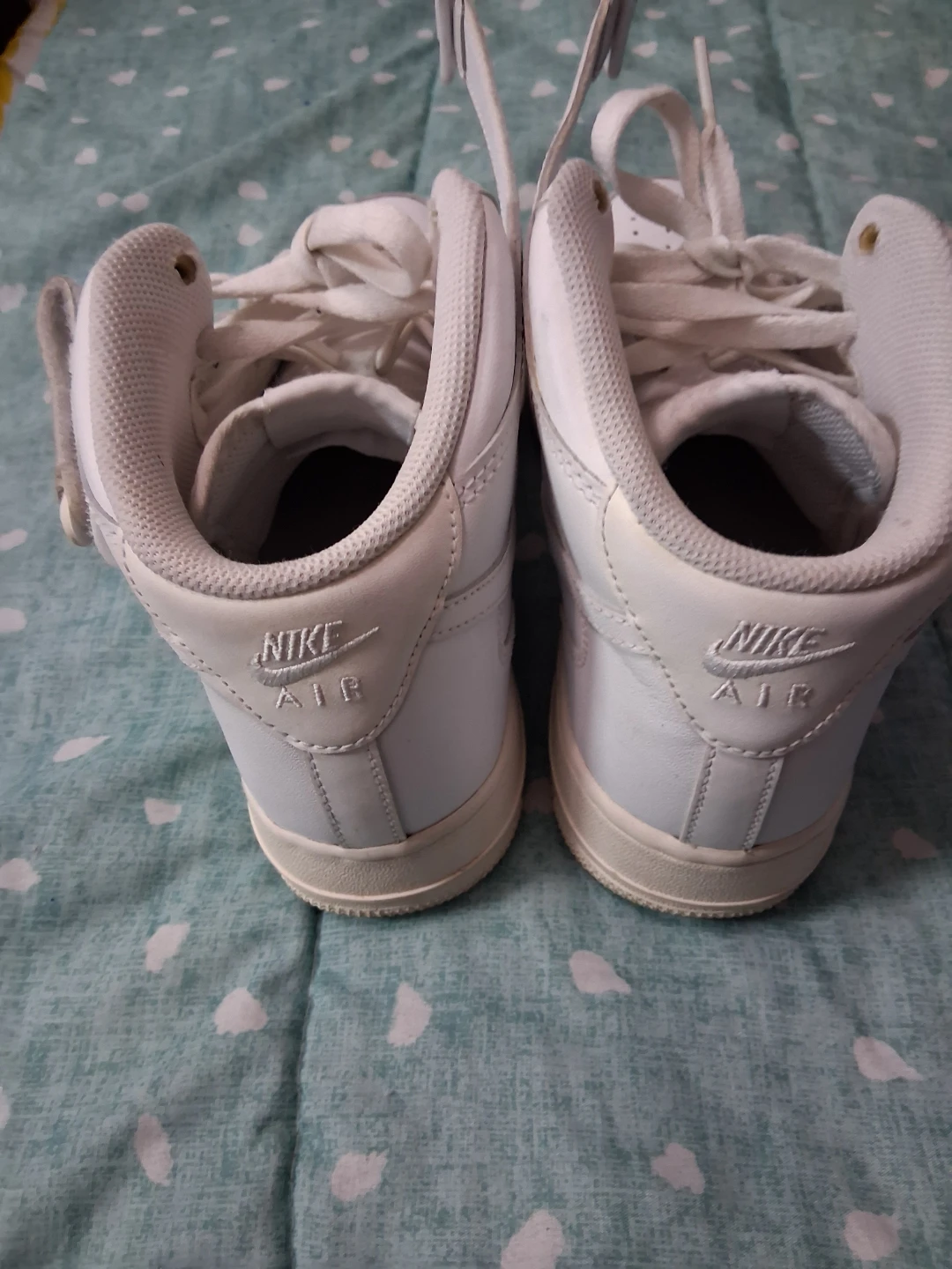 Nike Air Force 1 Mid White Leather High Top Sneakers - photo 3