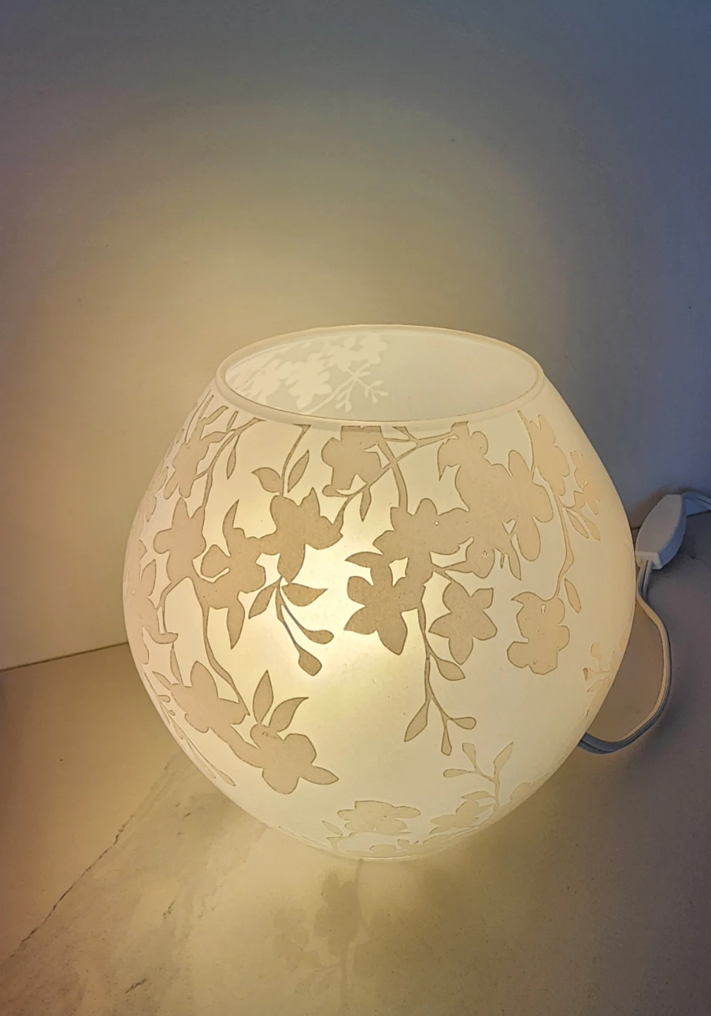 Frosted Glass Floral Table Lamp
