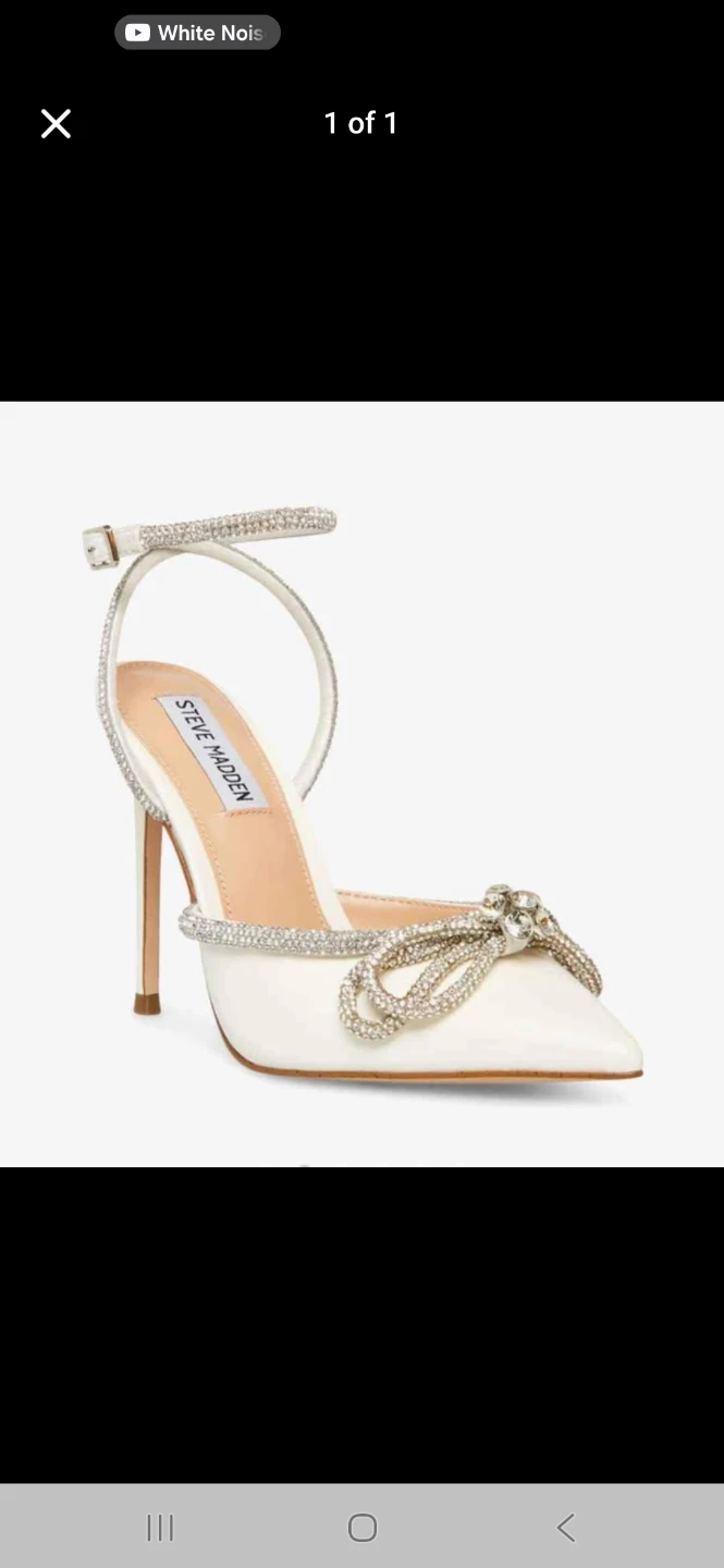 Steve Madden Women's White Rhinestone Bow Heels