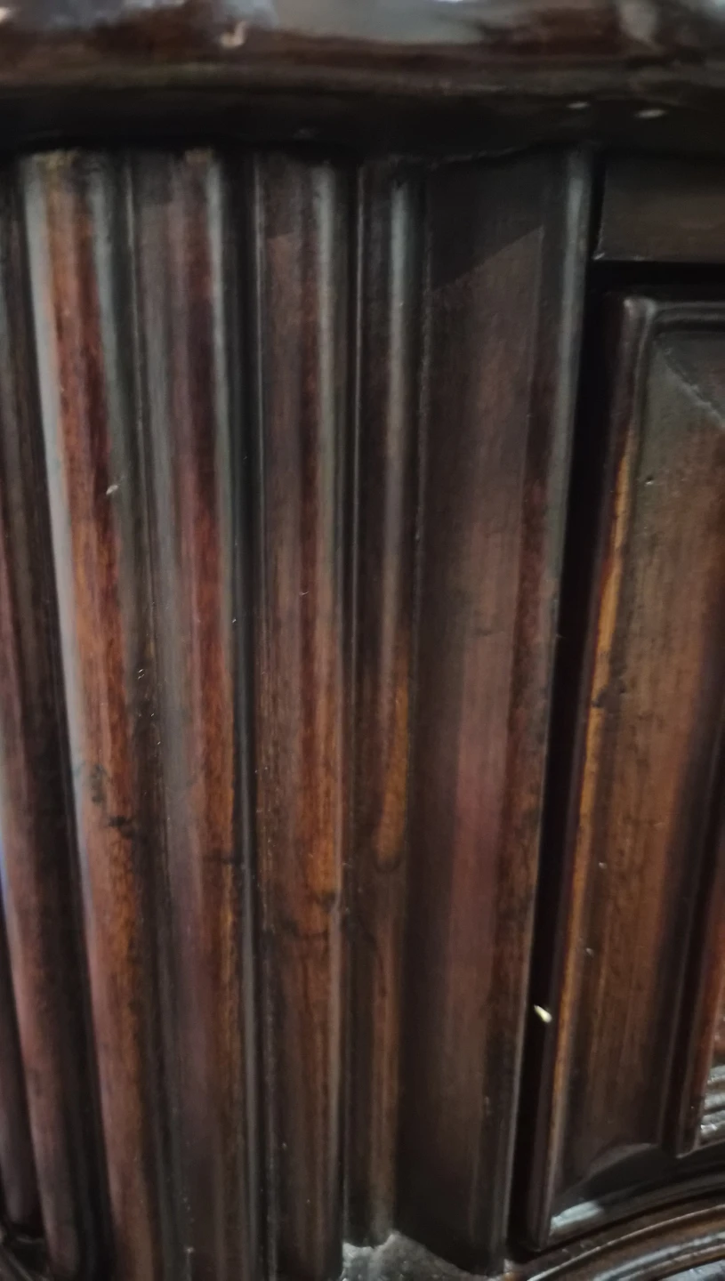 Dark Wood Console Table with 3 Drawers - photo 2