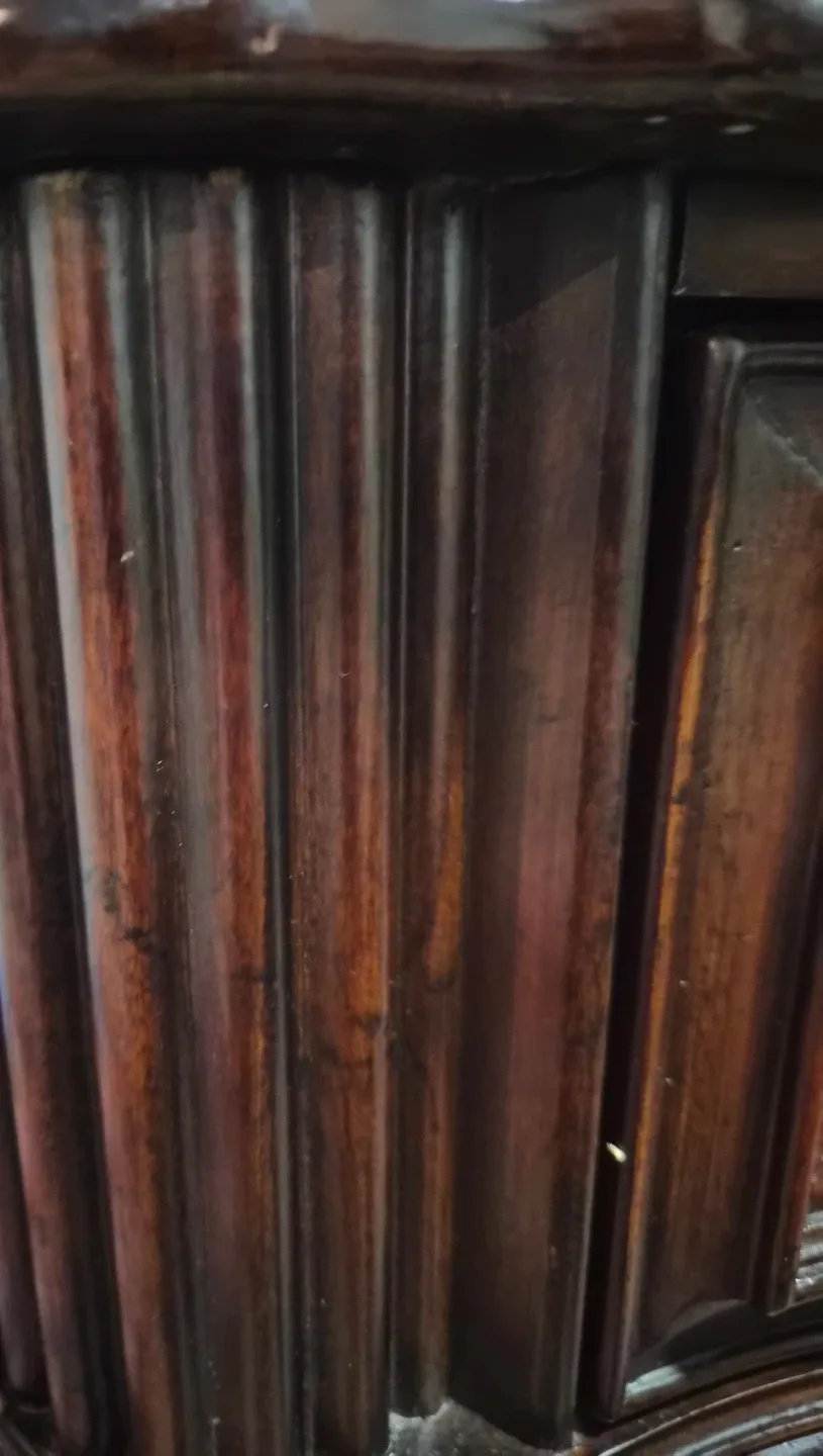 Dark Wood Console Table with 3 Drawers - photo 2