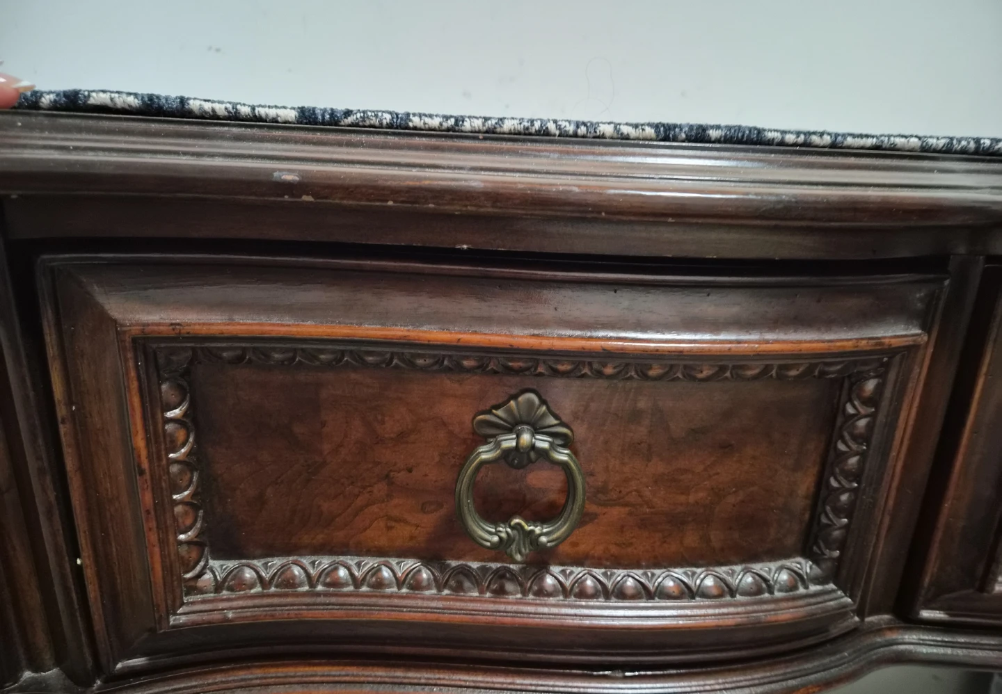 Dark Wood Console Table with 3 Drawers - photo 5
