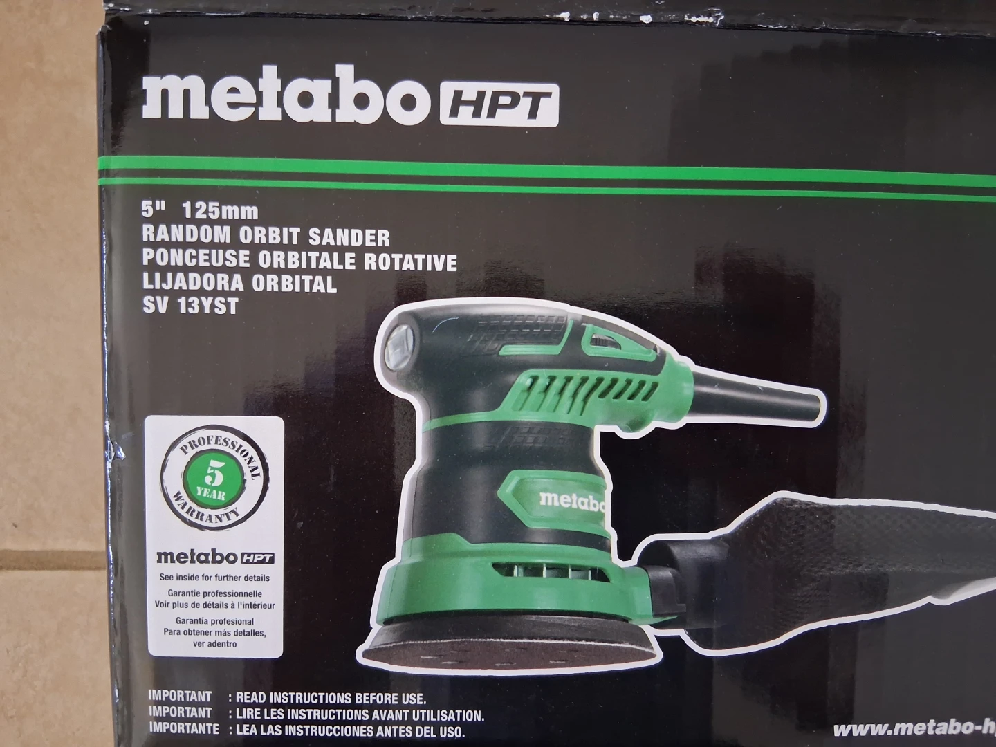 Metabo HPT 5" Random Orbit Sander SV13YS T - photo 5