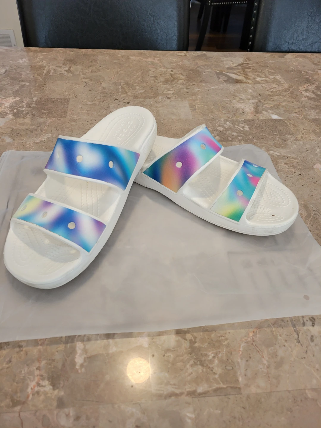 Crocs Classic II Slide Sandals White Tie-Dye Size 9 - photo 2