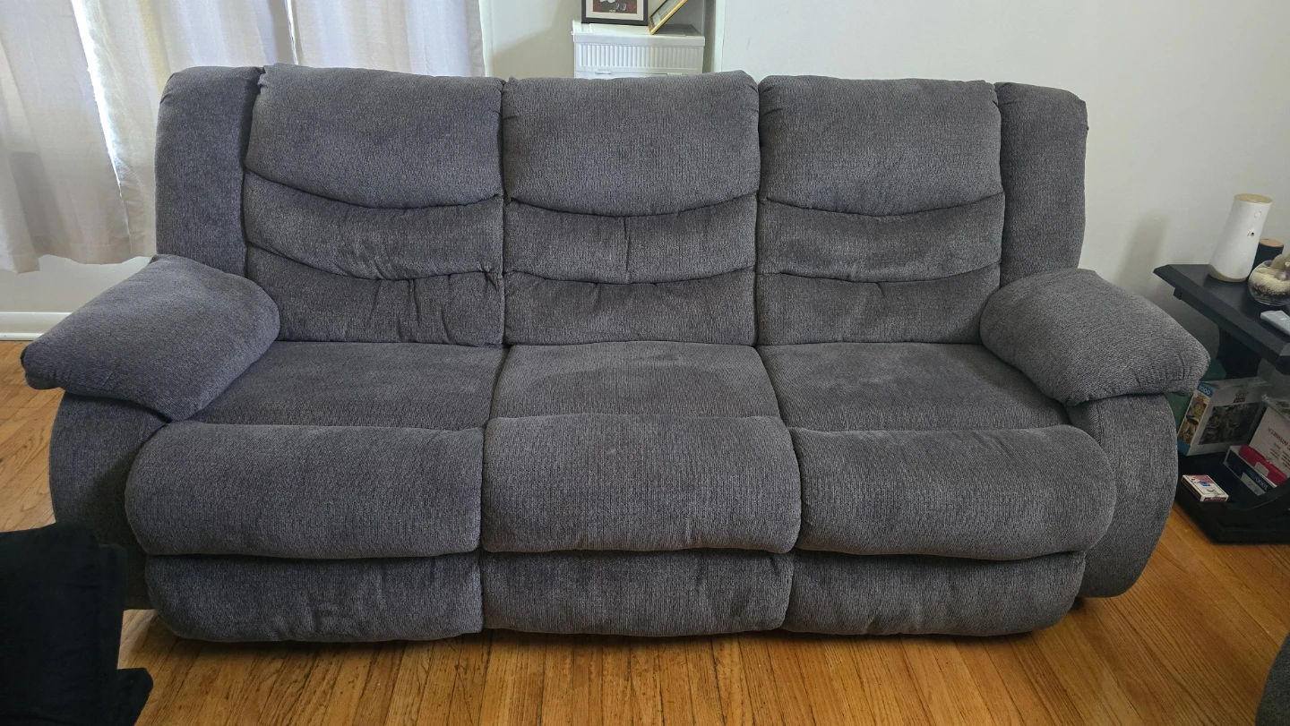 Gray Reclining Sofa - photo 2
