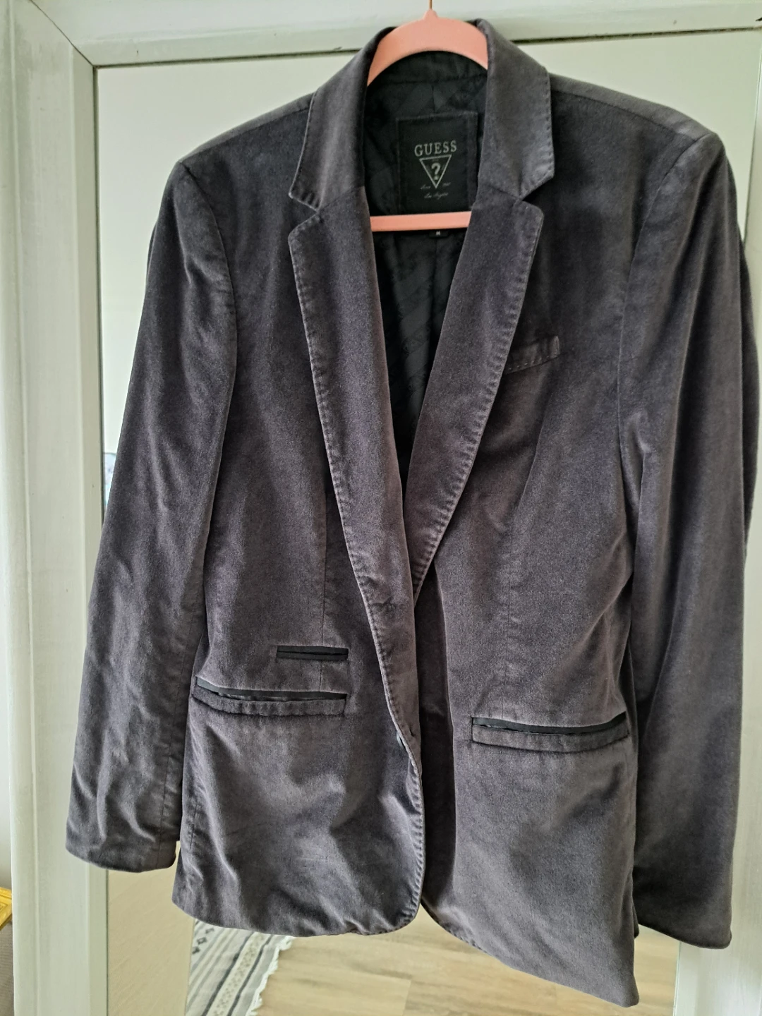 GUESS Men's Grey Velvet Blazer Jacket M - photo 3