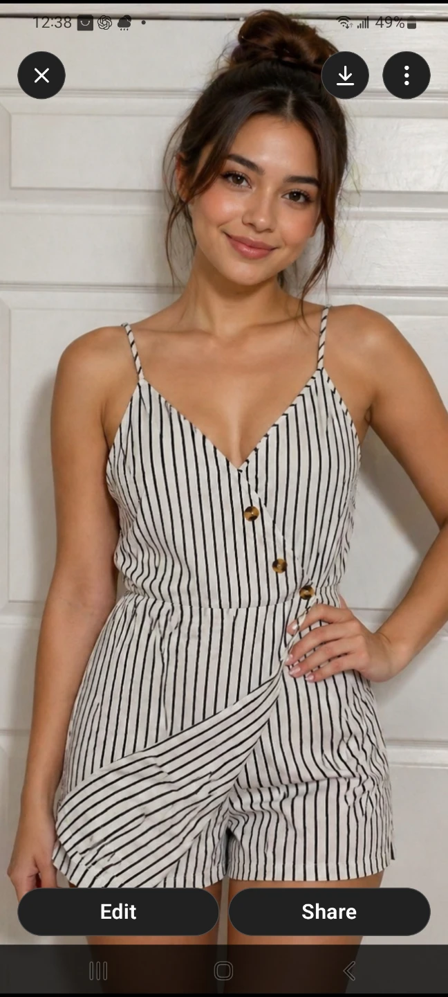 Black and White Striped Romper