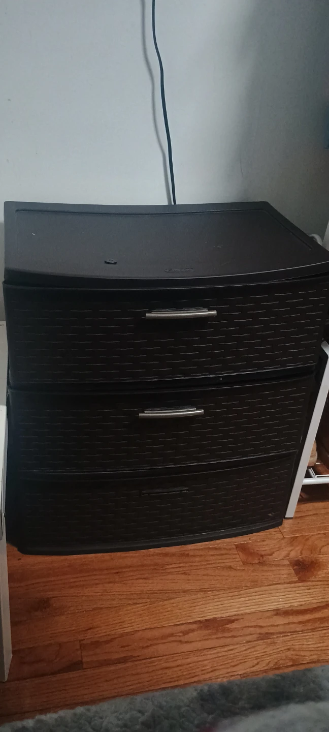 Dark Brown 3-Drawer Plastic Storage Cabinet