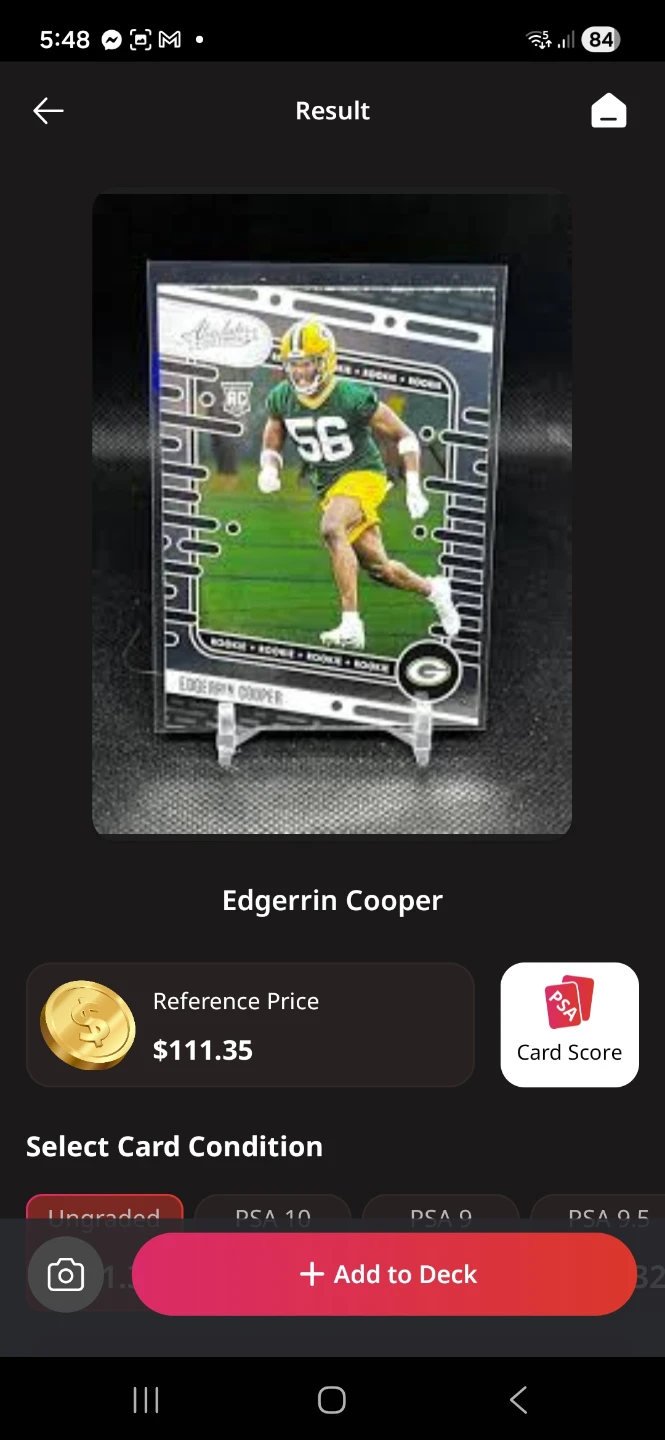 Edgerrin Cooper Rookie Card