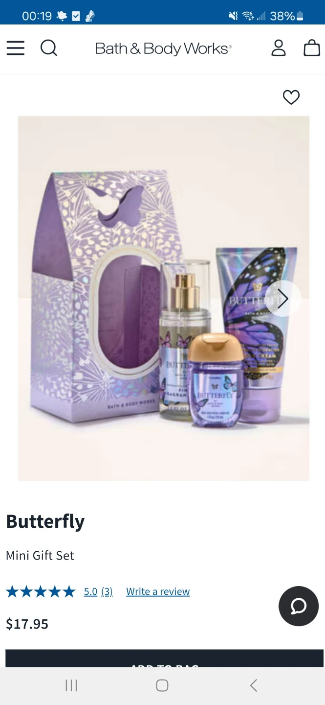 Bath&Body Works Champagne Toast Wash, Cream/ Butterfly Spray Set - photo 2