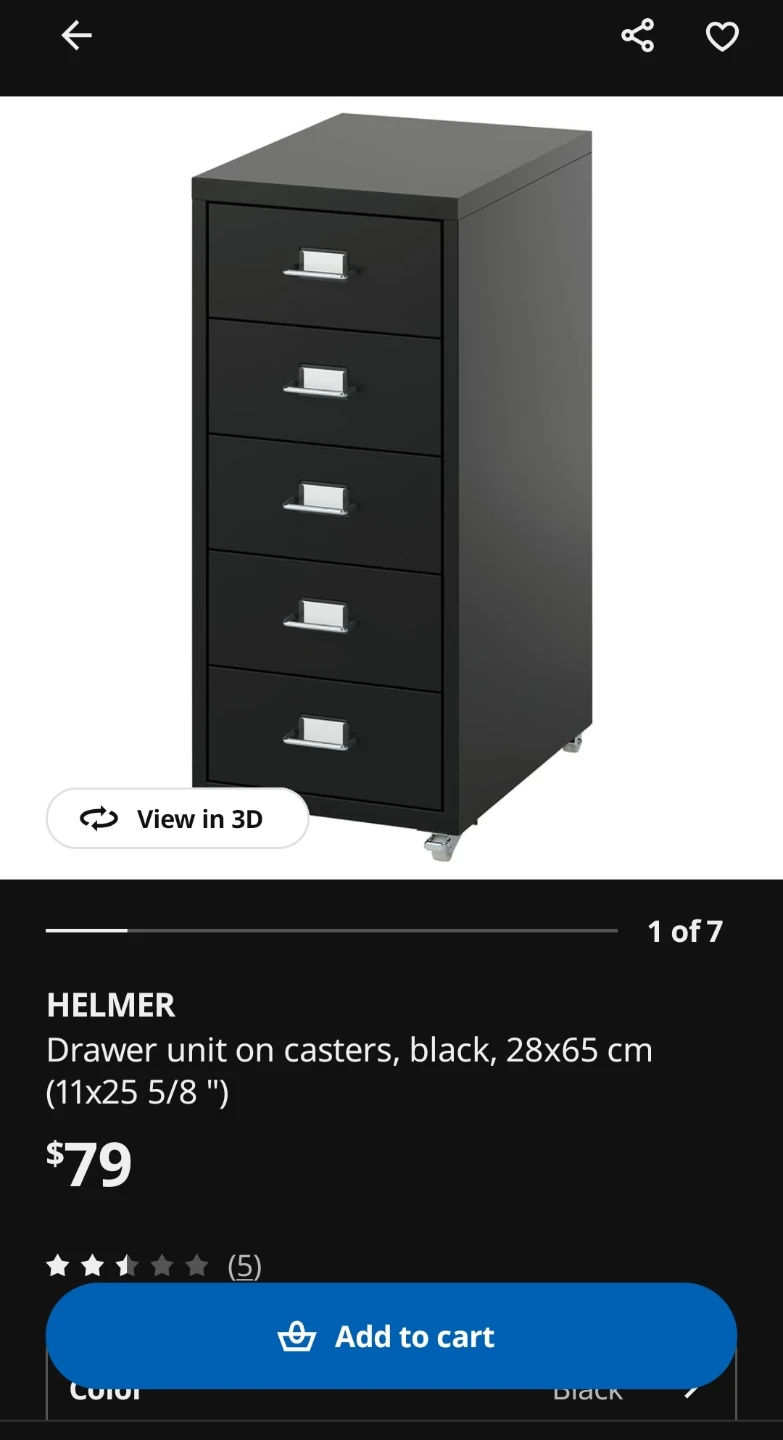 IKEA HELMER Drawer Unit on Casters - photo 3